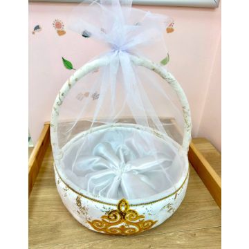 Подарочная корзина круглая с орнаментом       01364