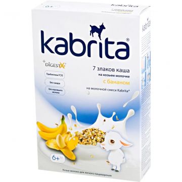 Каша на козьем молоке Kabrita 7 злаков с бананом 180г с 6 месяцев