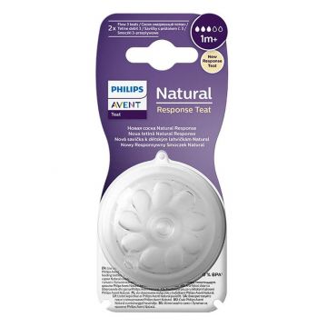 Соска для бутылки Avent natural anti-colic 1мес 2шт SCY963/02