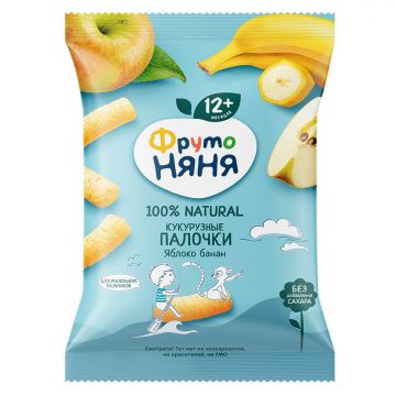 Кукурузные палочки Фруто няня  яблоко банан 20г с 12 месяцев