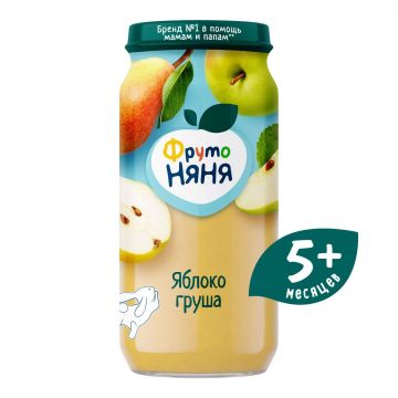 Пюре Фруто няня в стекле груша яблоко 250г с 5 месяцев