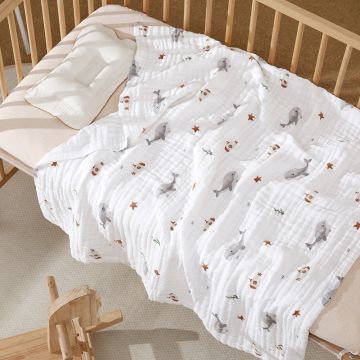 Плед для детей  110-110см   Муслин  D451