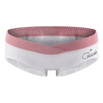 Трусы для беременных дородовые с низкой талией  Белый/пудровый, Coco nBib 100% Хлопок Трикотаж  2003