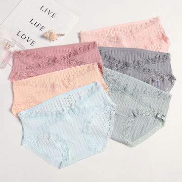 Трусы для беременных универсальный  ,  100% Хлопок Лапша Гипюр 20030