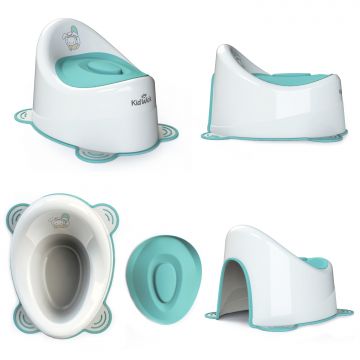 Горшок Kidwick модели «Улитка» белый/бирюзовый с бирюзовой крышкой