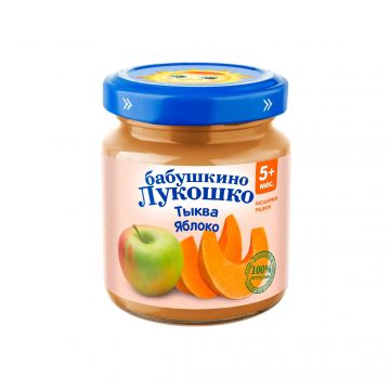 Пюре Бабушкино Лукошко в стекле тыква, яблоко 100г с 5 месяцев