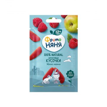 Фруктовые кусочки Фруто няня яблоко, малина 15г с 12 месяцев