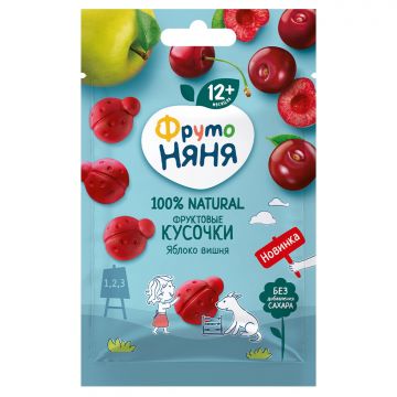 Фруктовые кусочки Фруто няня яблоко, вишня 15г с 12 месяцев