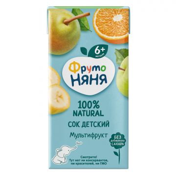 Сок Фруто няня мультифрукт 200мл с 6 месяцев