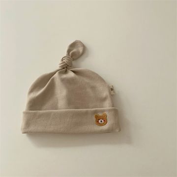 Шапка-колпак с узлом  Трикотаж Бежевый Медвежонок Уни, Демисезон  DR1447