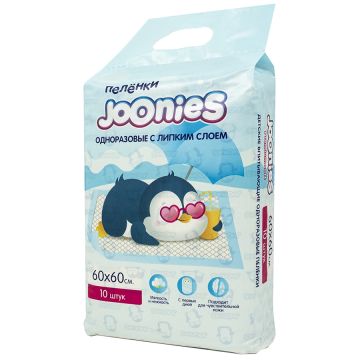 Joonies пеленки детские одноразовые 60*60 10шт