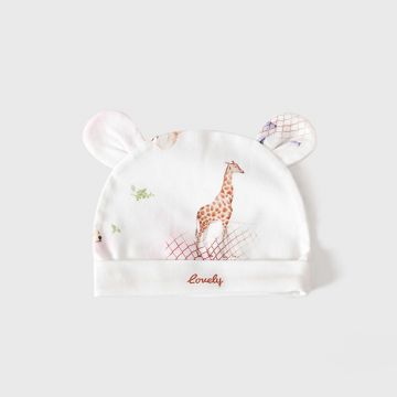 Шапка с ушками c отворотом lovely kids Трикотаж Белый Животные Уни, Постоянный  9011