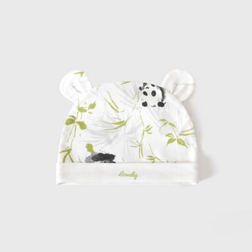 Шапка с ушками c отворотом lovely kids Трикотаж Белый Панда Уни, Постоянный  9011