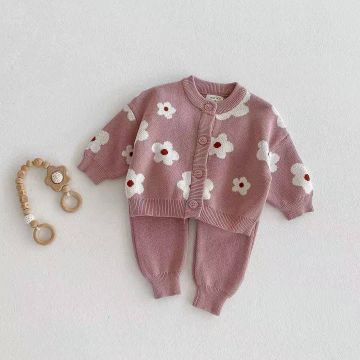 Детский комплект 2в1 кофта штаны   Вязаный трикотаж     2513