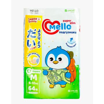 Подгузники Mello Super Slim М(6-10кг)-64шт