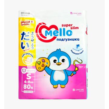 Подгузники Mello Super Slim S(4-8кг)-80шт