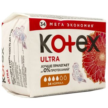 Прокладки Kotex Quadro Normal 34шт