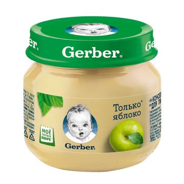 Пюре Gerber в стекле яблоко 80г с 4 месяцев