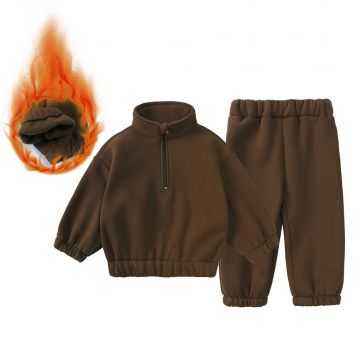 Спортивная двойка толстовка/трико  Kids Tales Начес Коричневый Уни Замок DTZ9584