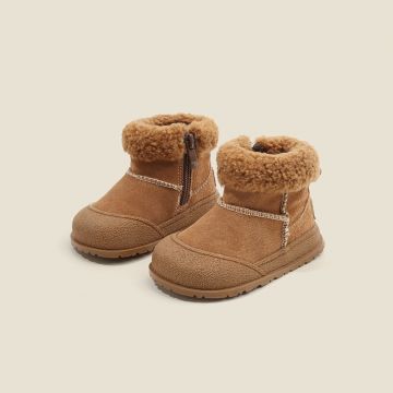 Ботинки Maibuxiong Натуральная замша/мех  Коричневый,  Замок Уни Коровья кожа M62MX386