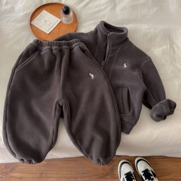 Спортивная двойка  US Polo  Флис Шоколадный Мал Замок NT409