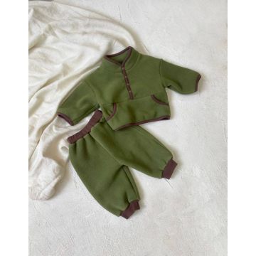 Спортивная двойка   Bbamma Флис Оливковый/коричневый Уни Кнопка Y8460