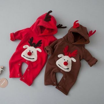 Ромпер  Оленёнок Tommy's Gifts Трикотаж/флис Красный Уни Кнопка ROM306