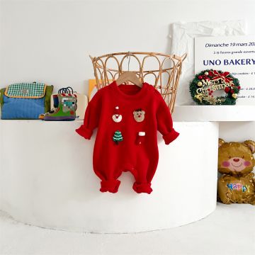 Ромпер  Новый год Ne'Bea NS Флис Красный Уни Кнопка 2TXrMejG