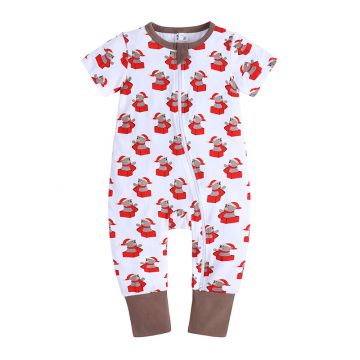 Ромпер  Медвежонок Kids Tales Кулирка Белый/коричневый Уни Замок HY2002