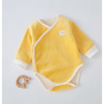 Боди длинный рукав Котёнок Junjie Флис Желтый Уни Кнопка LC8011