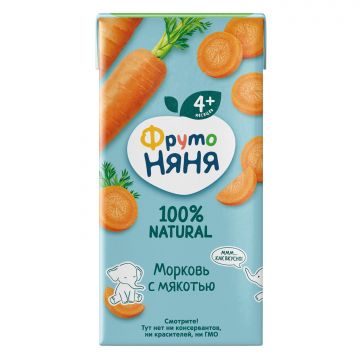 Сок Фруто няня морковь с мякотью 200мл с 4 месяцев