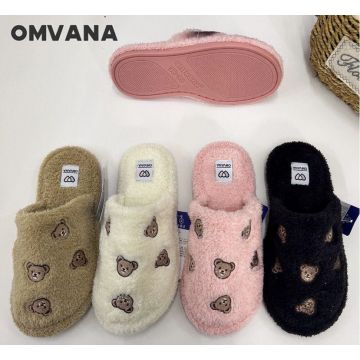 Домашние тапочки для мам Omvana Бежевый Медвежонки M9326