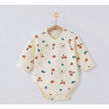 Боди длинный рукав Медвежонки/вишня  Капитоний Молочный Уни Кнопка/завязка XS23007