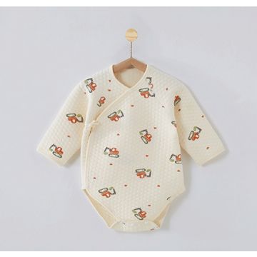 Боди длинный рукав Трактор  Капитоний Молочный Мал Кнопка/завязка XS23007