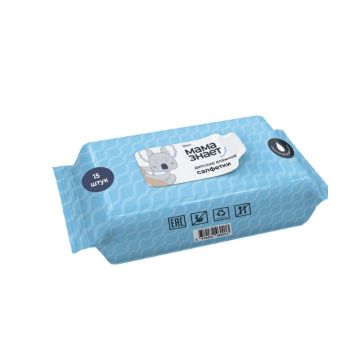 Влажные салфетки Мама знает детские 0+ 15 шт