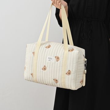 Сумка для мамы Молочный 36*25*13 см  DTB Стеганный Ремешок M76