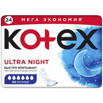 Прокладки Kotex Quadro Night 24 шт