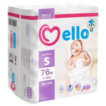 Подгузники Mello 2-S 4-8кг (76шт)