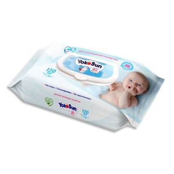 Влажные салфетки YokoSun с клапаном гипоаллергенные 120шт