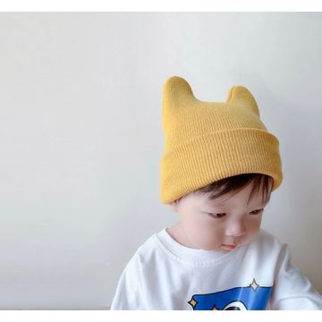 Шапка   Однотонный  , Демисезон Ушками DMW618