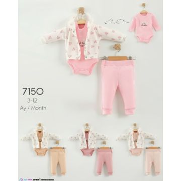 Детский комплект 3в1 боди штаны толстовка  Maibella Трикотаж   Дев  MAI63