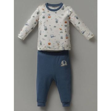 Пижама для детей кофта и штаны  Mother love Трикотаж    Кнопка на плече 24120