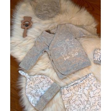 Комплект 5 в 1 для новорожденных распашонка ползунки шапка царапки слюнявчик  Mother love Трикотаж