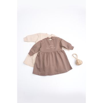 Платье для девочек с длинными рукавами   Трикотаж    Кнопка на плече 24389