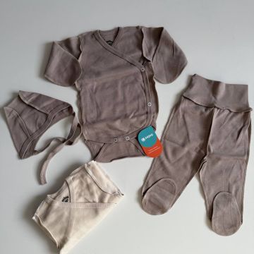 Комплект 3в1 боди ползунки чепчик Однотонный Rakhim baby Интерлок     753690