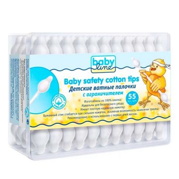 Ватные палочки Dr.Tuttelle с ограничителем 55шт