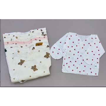 Распашонка на завязках  Винни Перфорированный рибана   Уни  RASP235