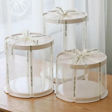 Подарочная коробка круглая Белый   MiMi прозрачная  34567890