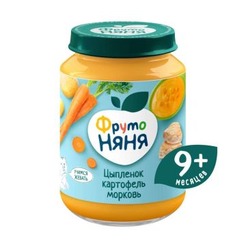 Пюре Фруто няня в стекле картофель,морковь,цыпленок 190г
