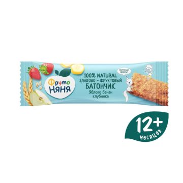 Злаковый батончик Фруто Няня яблоко, банан, клубника 25 гр